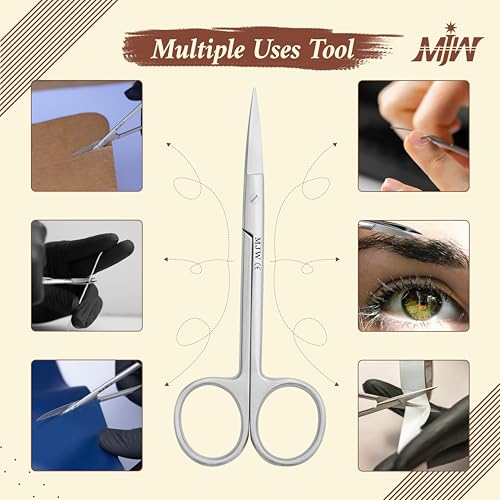 MJW Professional Stainless Steel Fingernail and Facial Hair Scissors