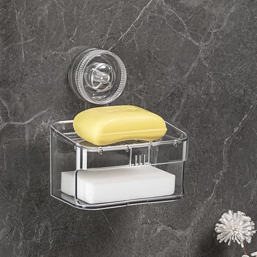 Suction Cup Soap Dish with High-Density Sponge - Waterproof Holder for Shower & Kitchen