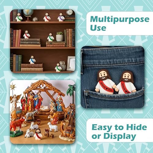 Mini Jesus Figurines - 5 Pcs Prayer & Religious Decor Statues