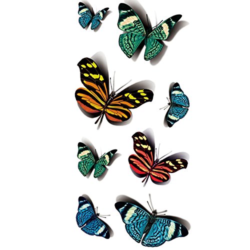 TAFLY 3D Butterfly Waterproof Temporary Tattoos Body Art Stickers