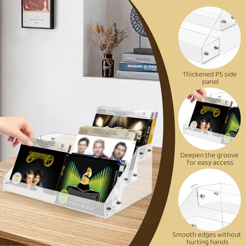 3-Tier Acrylic CD Holder Stand - Clear DVD Storage Rack