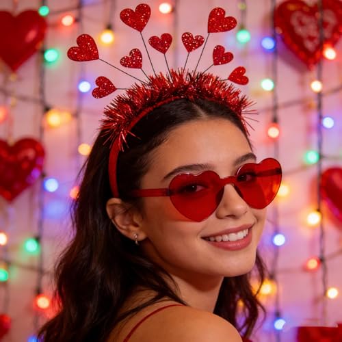 Valentine Heart Headband and Sunglasses Party Set