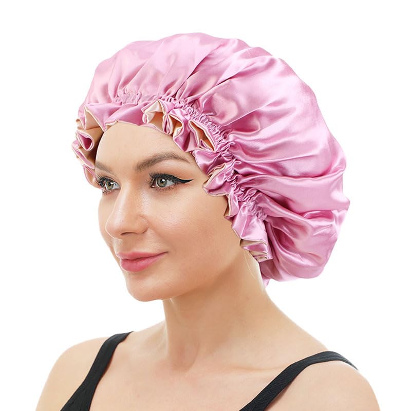 Reversible Satin Sleep Bonnet for Women - Double-Layer Hair Cap