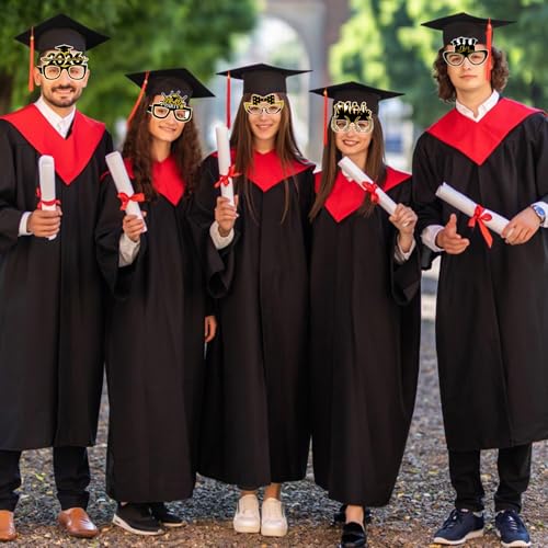 12 Pack Black Gold Graduation Eyeglasses for Class of 2024