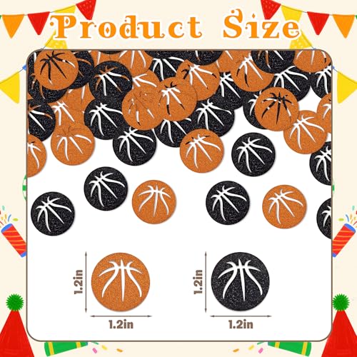 300Pcs Orange Basketball Confetti for Party Decorations