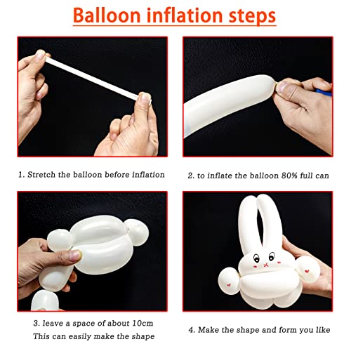White Long Balloons 260 Pack for Party Decorations & Balloon Art - Variation of White Balloon