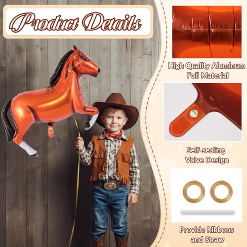 12-Piece Western Cowboy Foil Balloon Kit for Rodeo Birthday Party Decor