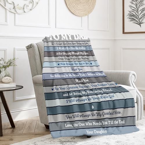Personalized Fleece Throw Blanket for Dad - 50x60 Cozy Gift