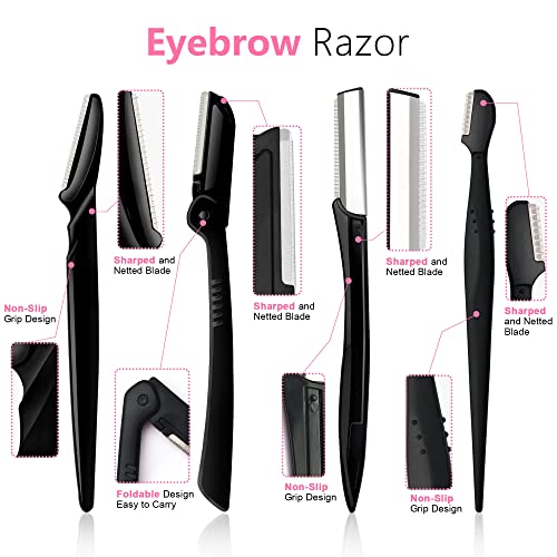 Molisaka Eyebrow Razor Pack Dermaplaning Face Razors for Women Facial Hair Removal