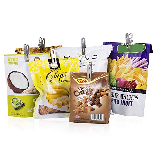 Heavy Duty Magnetic Chip Bag Clips - 8 Pack Neodymium Food Storage & Office Organizers
