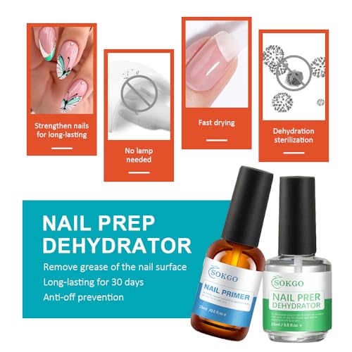 Sokgo Nail Dehydrator and Primer Set for Acrylic and UV Gel Polish