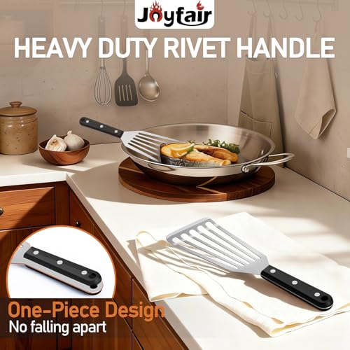 Joyfair 2-Piece Stainless Steel Fish Spatula Set with ABS Handles