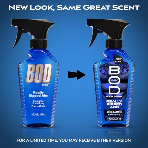 BOD Man Really Ripped Abs Fragrance Body Spray 8 fl oz - Confident Musk & Woody Scent
