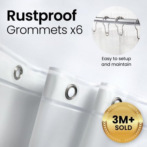 LiBa Waterproof Shower Curtain - Premium Non-Toxic PEVA Liner with Rust-Proof Grommets | Clear 72x84