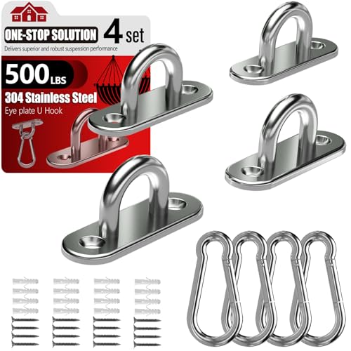 Heavy-Duty Stainless Steel Pad Eye Snap Hook Kit - 500Lb Capacity