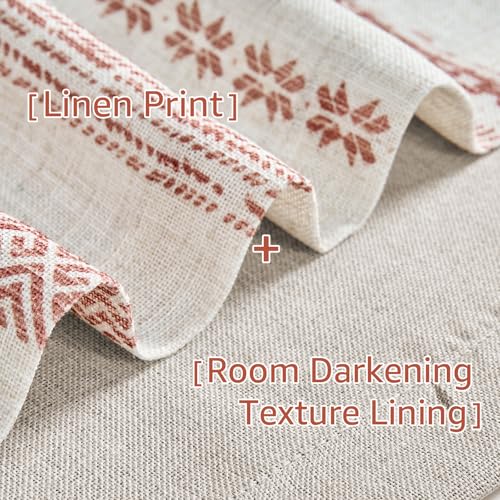 jinchan Liora Linen Valance 18 Inch Modern Boho 1 Panel Terracotta on Linen, 50"W x 18"L