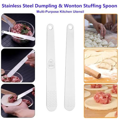 2PCS Stainless Steel Dumpling Maker and Wonton Press Set