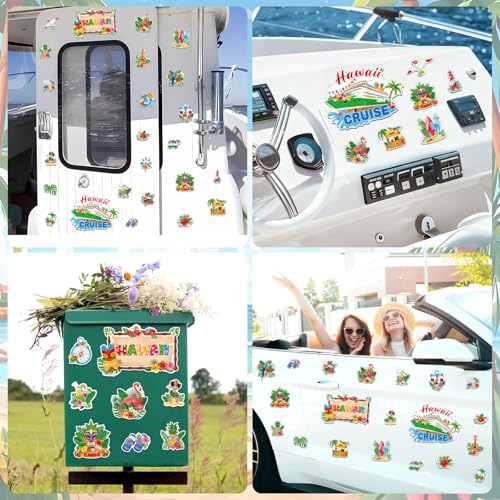 25 Tropical Hawaii Cruise Door Magnets - Summer Refrigerator Decor