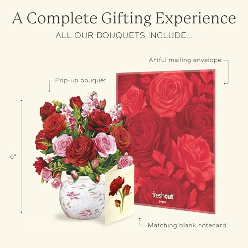 Blooming Roses Mini 3D Pop Up Card – Life-Sized Floral Art Gift