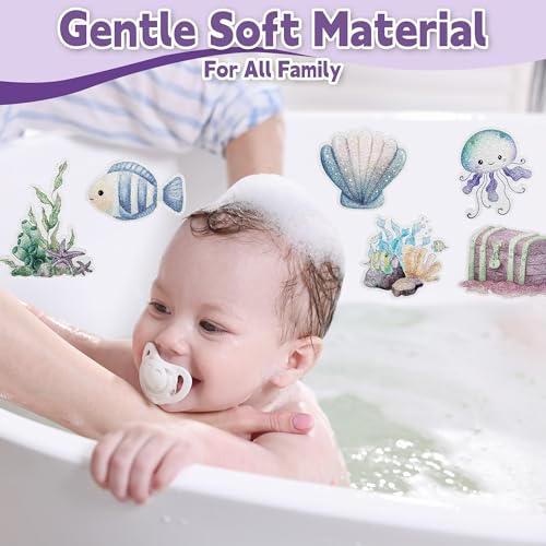 Secopad Non-Slip Bathtub Stickers - Ocean Life Design, 20PCS
