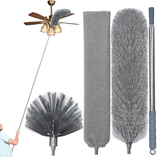 100-Inch Telescopic Microfiber Duster Set for High Cleaning