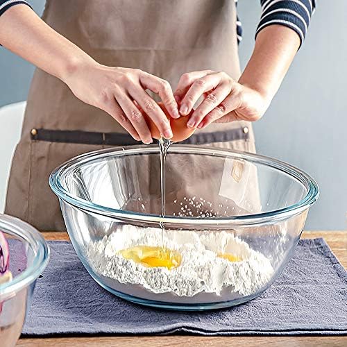 MCIRCO Glass Mixing Bowls Set - 4 Nesting Bowls with Lids for Meal Prep & Food Storage | BPA-Free, 0.8-4.8 Qt