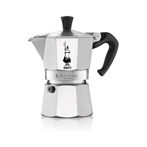 Bialetti Moka Express Export Espresso Maker, 4 Tassen,0.19 liters, Silver