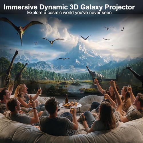 Black 3D Star Galaxy Projector with Ocean Scenes & Bluetooth Speaker - Night Light & Remote Control