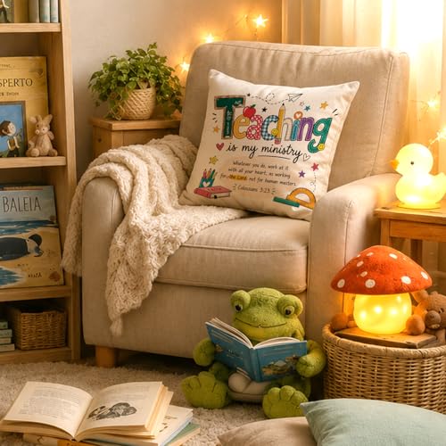 Teaching Throw Pillow Cover 18x18 Inch - Christian Gifts for Teachers
