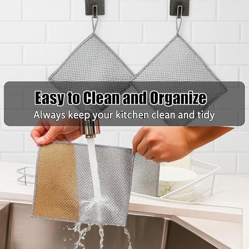 Kookkit 3-Layer Non-Scratch Stainless Steel Dish Scrubber 6Pcs
