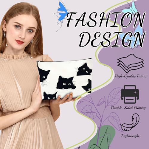 Cat Makeup Bag Travel Cosmetic Pouch for Women and Cat Lovers