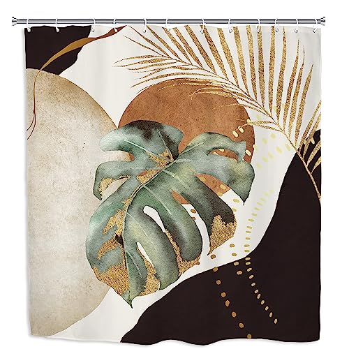 Mid Century Abstract Shower Curtain - 36" x 71" Waterproof Polyester
