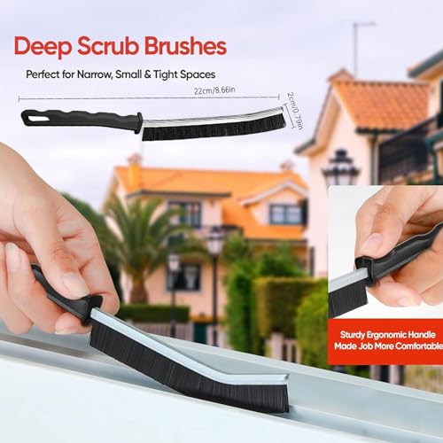 Heavy Duty Crevice Cleaning Brush - Ultra-Thin Grout Scrubber, 12 Pack