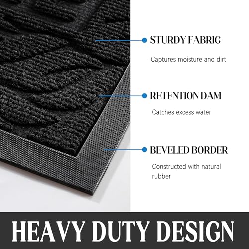 Yimobra Welcome Mat 29.5x17 Inch, Non-Slip Waterproof Outdoor Front Door Rug