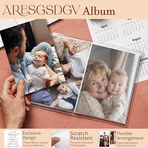 Twins Baby Photo Album 4x6 for Twin Mom Gift & Baby Shower Keepsake