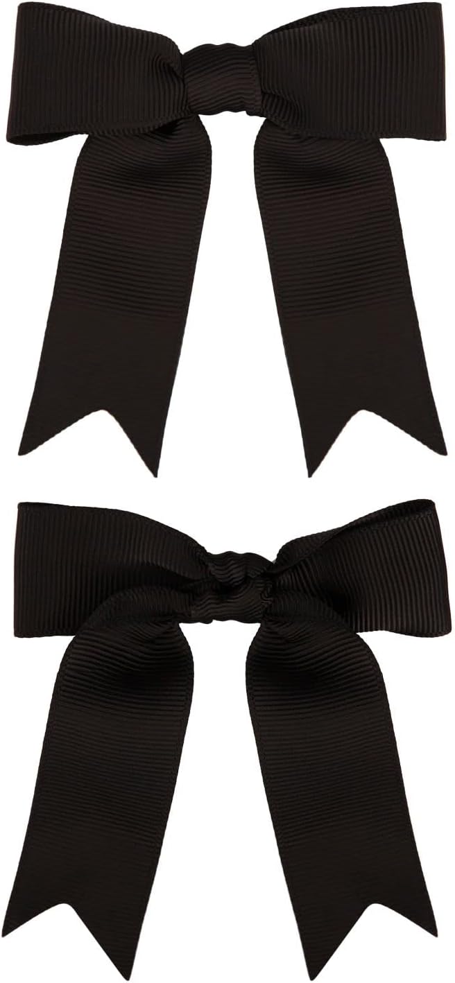 Meseey Grosgrain Ribbon Bows - 50 Pcs 3-Inch Black Pretied Craft Bows for Gift Wrapping & Events