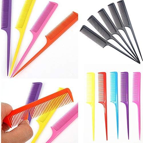 Jowxsx Colorful Rat Tail Hair Combi Plastic Styling Comb for Parting