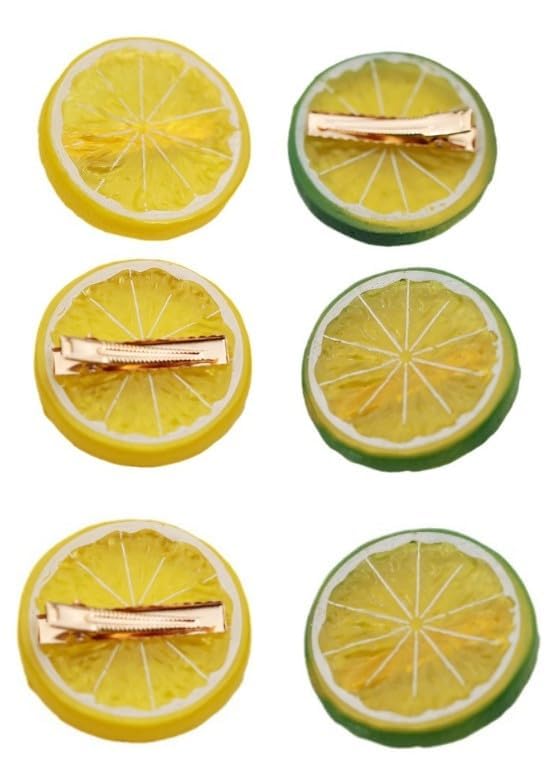 6 Pcs Realistic Lemon Hair Clips Fruit Hair Barrettes for Girls