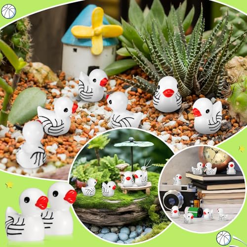 VioraWhite 50 Mini Volleyball Ducks - Cute Resin Figurines for Parties