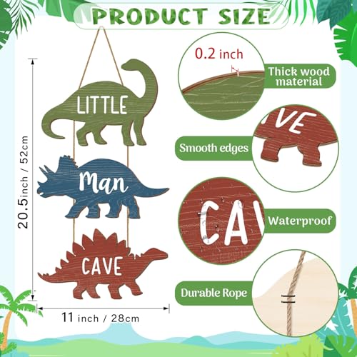 Dinosaur Hanging Sign for Boys Room - Little Man Cave Decor