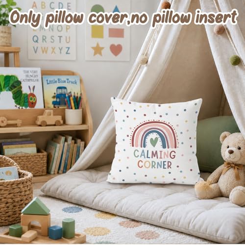 Calm Down Corner Pillow Cover 18x18 - Counseling Office Decor for Students