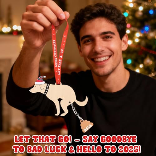 Funny 2025 Dog Ornament - Hilarious Gag Gift for Christmas