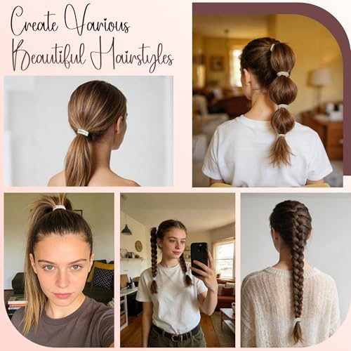 30 Pcs Knotted Hair Ties Elastic Ponytail Holders for Thick and Fine Hair