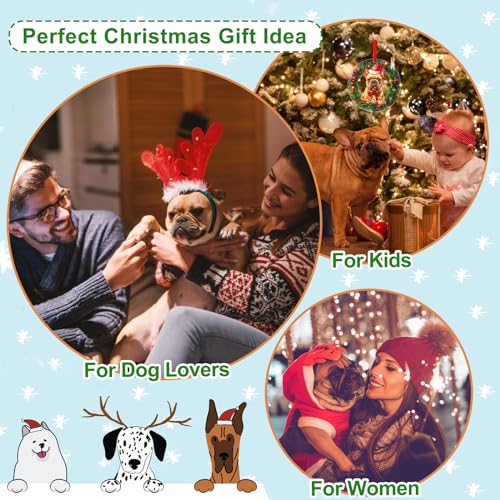 FLYAB French Bulldog Christmas Ornament 2025 Acrylic Dog Tree Decoration
