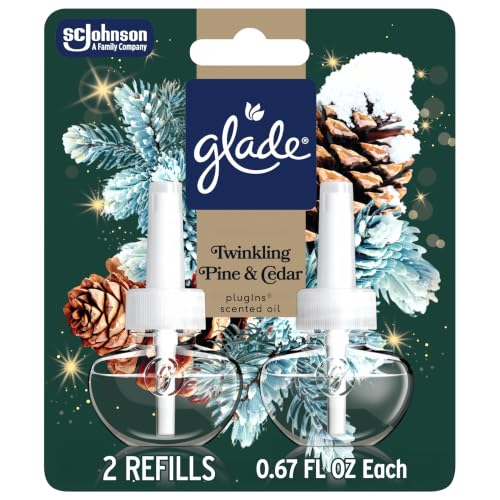 Glade PlugIns Scented Oil Refills, Twinkling Pine & Cedar, 2-Pack