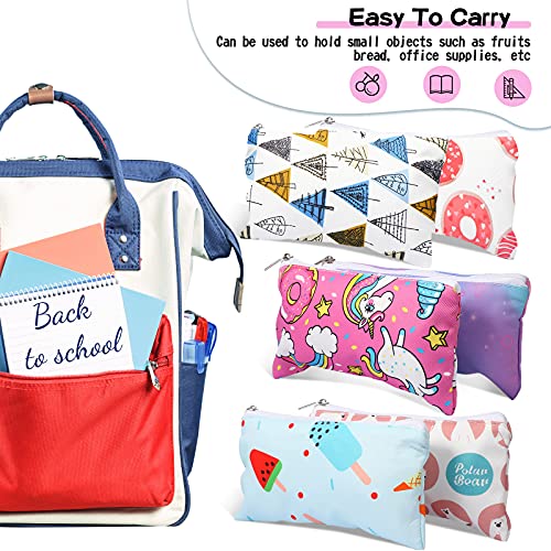 Shappy 6-Pack Reusable Snack Bags for Kids - Cute Dual Layer Food Pouches