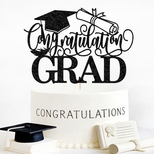 2026 Graduation Cake Topper - Sparkly Class of 2026 Party Decoration