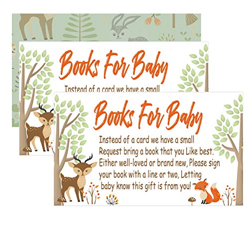 Woodland Creature Baby Shower Request Cards - 50 Pack Inserts