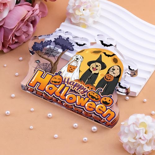 Halloween Dog Mom Acrylic Block Decor & Spooky Sign for Dog Lovers