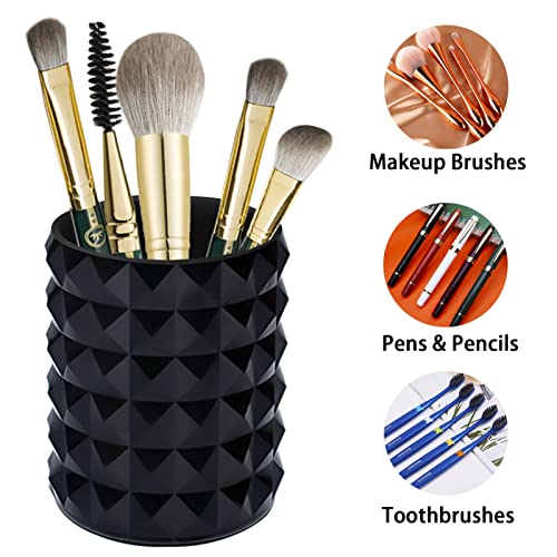 Funtygy Black Acrylic Makeup Brush Holder - Modern Vanity Organizer